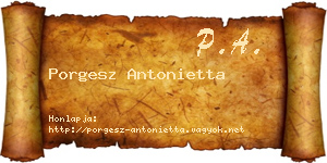 Porgesz Antonietta névjegykártya